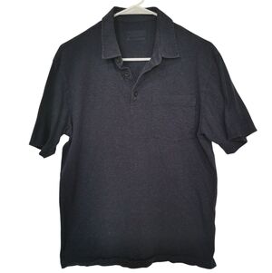 Patagonia Oversized Short Sleeve 3-Button Navy Polo Shirt - Sz S